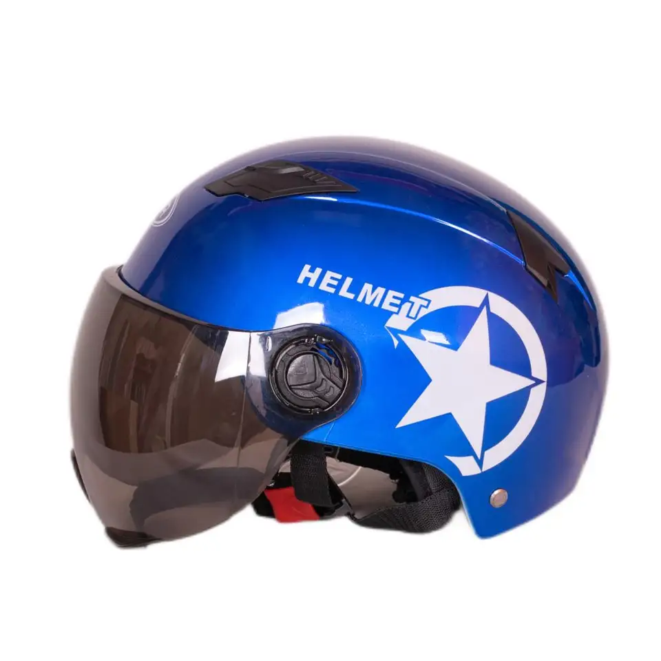 Casco de moto/pasola de seguridad unisex para adultos azul