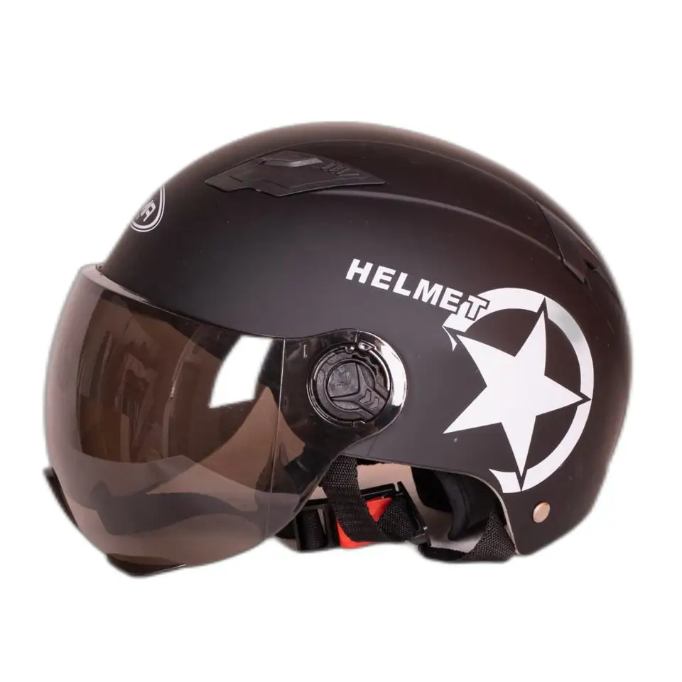 Casco de moto/pasola de seguridad unisex para adultos negro
