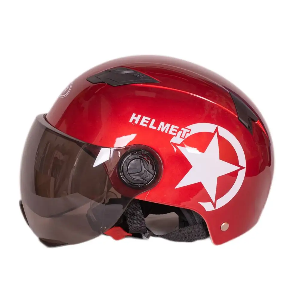 Casco de moto/pasola de seguridad unisex para adultos rojo
